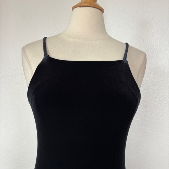 Vintage 90s Black Velvet Goth Witchy Maxi Dress - Picture 7 of 12